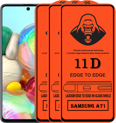 Laxdom Edge To Edge Tempered Glass for SAMSUNG GALAXY A71(Pack of 3)