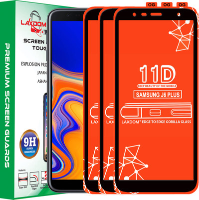 Laxdom Edge To Edge Tempered Glass for SAMSUNG GALAXY J6 PLUS(Pack of 3)