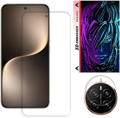 SOMTONE Edge To Edge Tempered Glass for Honor Magic7 5G Tempered Glass Screen Protector | Anti-Scratch | Edge to Edge Full Coverage | 9H Hardness (1 FRONT SCREEN GUARD + 1 CAMERA LENS PROTECTOR + 1 FREE BACK EMBOSSED SKIN002)(Pack of 1)