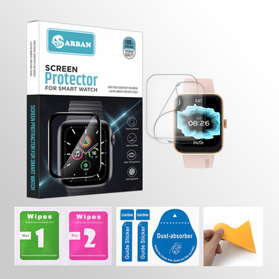 ARBAN Edge To Edge Tempered Glass for noise ColorFit Caliber Go 1.69 inch Smartwatch 2 PROTECTOR + 2 WIPES + 2 DUST REMOVAL STICKER + 1 WIPER(Pack of 2)