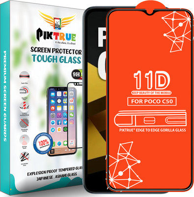 PikTrue Edge To Edge Tempered Glass for Poco C50(Pack of 1)
