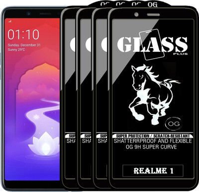 PFOAM Edge To Edge Tempered Glass for OPPO Realme 1(Pack of 4)