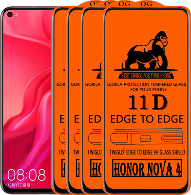 TWIGLO Edge To Edge Tempered Glass for HONOR NOVA 4(Pack of 4)