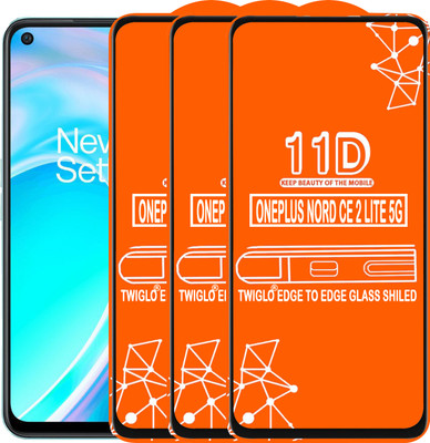 TWIGLO Edge To Edge Tempered Glass for ONEPLUS NORD CE 2 LTE 5G(Pack of 3)