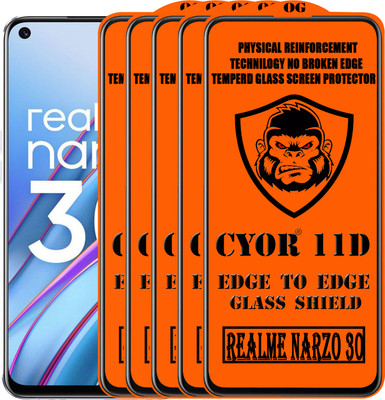 CYOR Edge To Edge Tempered Glass for REALME NARZO 30(Pack of 5)