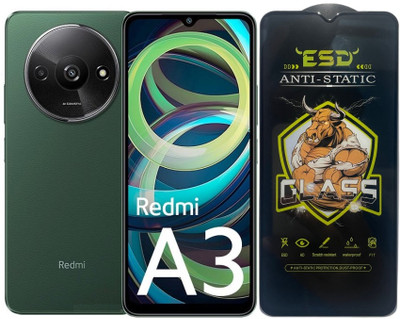 Resolute Edge To Edge Tempered Glass for Redmi A3, ESD Tempered Glass, ESD Screen Protector, Anti Static, Screen Protector(Pack of 1)