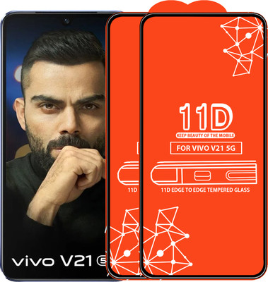 Qyist Edge To Edge Tempered Glass for Vivo V21 5G(Pack of 2)