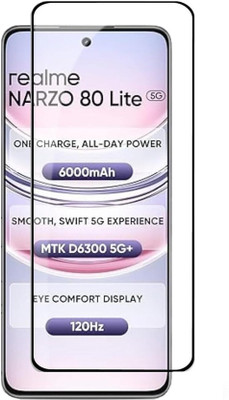 DMJHP Edge To Edge Tempered Glass for Realme Narzo 80 Lite 5G(Pack of 1)