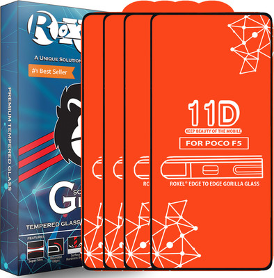 Roxel Edge To Edge Tempered Glass for Poco F5(Pack of 4)