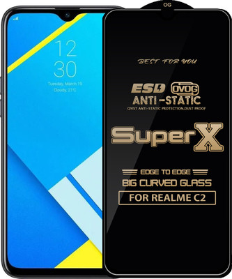 Qyist Edge To Edge Tempered Glass for REALME C2(Pack of 1)