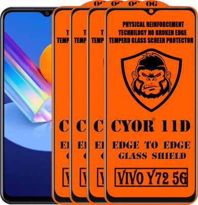 CYOR Edge To Edge Tempered Glass for VIVO Y72 5G(Pack of 4)
