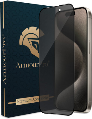 ArmourPro Edge To Edge Tempered Glass for iPhone 15 Pro, Apple iPhone 15 Pro, Apple iPhone 15, iPhone 14 Pro, Privacy Anti Spy Glass with Matte Finish(Pack of 1)