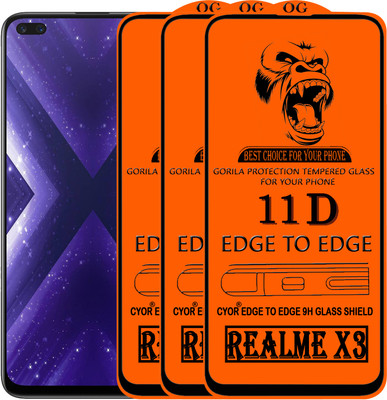 CYOR Edge To Edge Tempered Glass for REALME X3(Pack of 3)