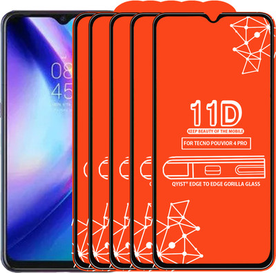 Qyist Edge To Edge Tempered Glass for Tecno Pouvior 4 Pro(Pack of 5)