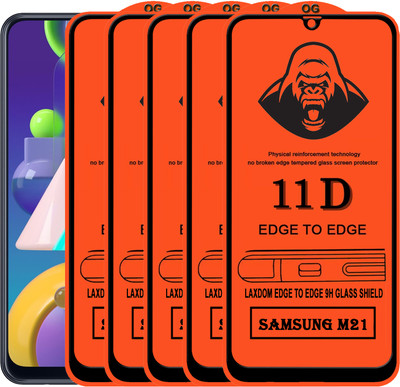 Laxdom Edge To Edge Tempered Glass for SAMSUNG GALAXY M21(Pack of 5)