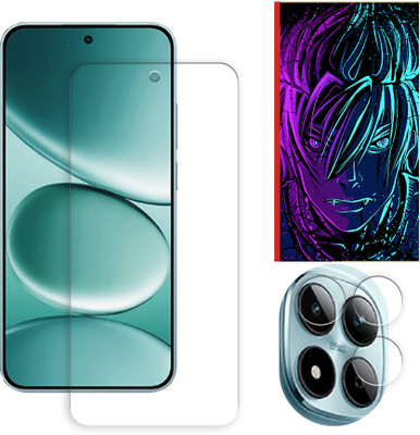 SOMTONE Edge To Edge Tempered Glass for Xiaomi Redmi Note 15 Pro 5G Tempered Glass Screen Protector | Anti-Scratch | Edge to Edge Full Coverage | 9H Hardness ( 1 FRONT SCREEN GUARD + 1 CAMERA LENS PROTECTOR + 1 FREE BACK EMBOSSED SKIN002 )(Pack of 1)