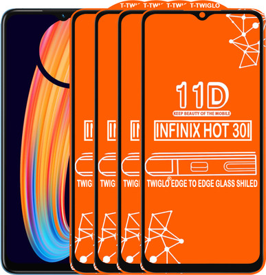 TWIGLO Edge To Edge Tempered Glass for INFINIX HOT 30I(Pack of 4)