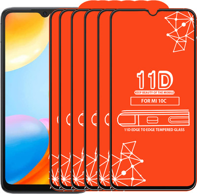 Roxel Edge To Edge Tempered Glass for Mi 10C(Pack of 6)