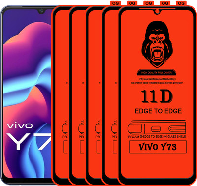 Laxdom Edge To Edge Tempered Glass for VIVO Y73(Pack of 5)