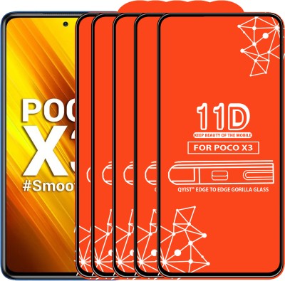 Qyist Edge To Edge Tempered Glass for Poco X3(Pack of 5)