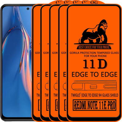 TWIGLO Edge To Edge Tempered Glass for REDMI NOTE 11E PRO(Pack of 5)