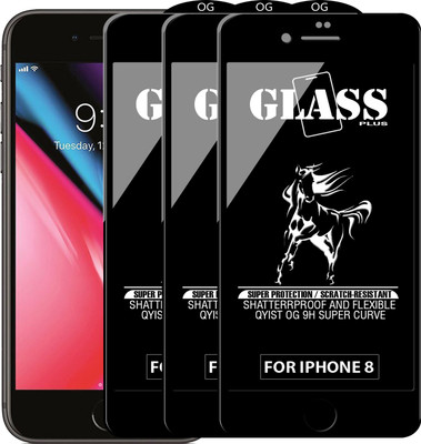 Qyist Edge To Edge Tempered Glass for Apple iPhone 8(Pack of 3)