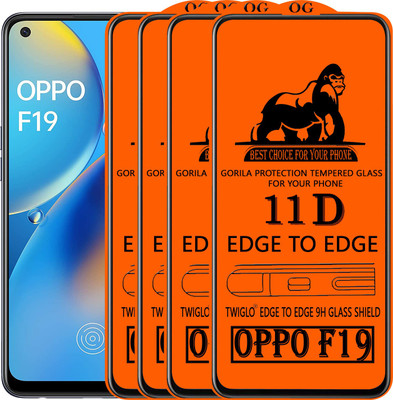 TWIGLO Edge To Edge Tempered Glass for OPPO F19(Pack of 4)
