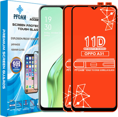 PFOAM Edge To Edge Tempered Glass for OPPO A31(Pack of 2)
