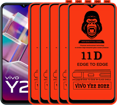 Laxdom Edge To Edge Tempered Glass for VIVO Y22 2022(Pack of 5)
