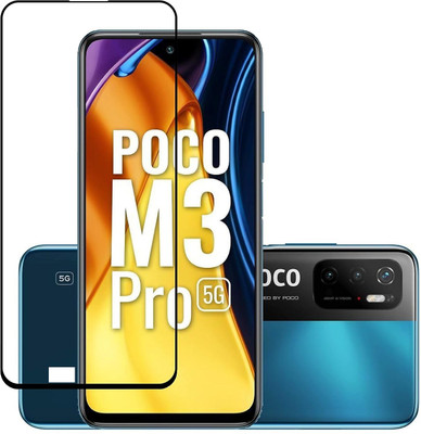 NIMMIKA ENTERPRISES Edge To Edge Tempered Glass for Poco M3 Pro 5G(Premium Tempered Glass | Cobra Scale Texture | Full Coverage | Ultra-Thin Design | Oleophobic Coating | Case-Friendly Design | Crystal Clear Display | Residue-Free Removal)(Pack of 1)