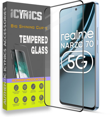 ICYNICS Edge To Edge Tempered Glass for Realme Narzo 70 5G, Anti-Fingerprint, Waterproof, Oil-resistant, Bubble-Free, Anti-Static with Full Screen Coverage & Easy Installation(Pack of 1)