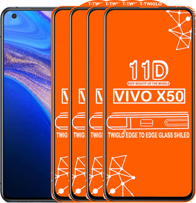 TWIGLO Edge To Edge Tempered Glass for VIVO X50(Pack of 4)
