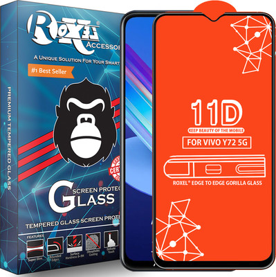 Roxel Edge To Edge Tempered Glass for Vivo Y72 5G(Pack of 1)