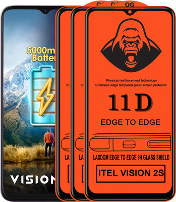 Laxdom Edge To Edge Tempered Glass for ITEL VISION 2S(Pack of 3)