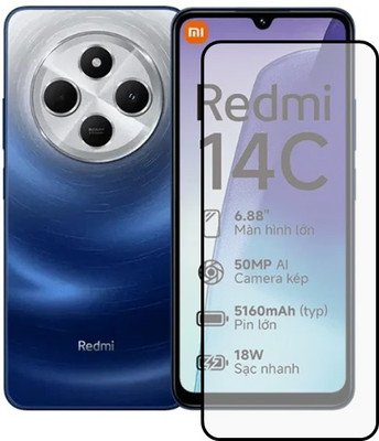 VISHRN Edge To Edge Tempered Glass for MI Redmi 14C 5G, Redmi 14C 5G(Pack of 1)