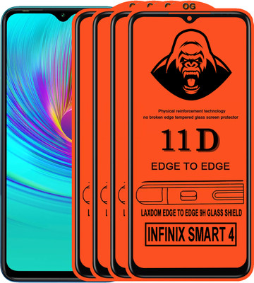 Laxdom Edge To Edge Tempered Glass for INFINIX SMART 4(Pack of 4)