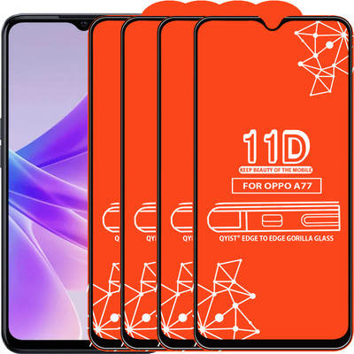 Qyist Edge To Edge Tempered Glass for Oppo A77(Pack of 4)