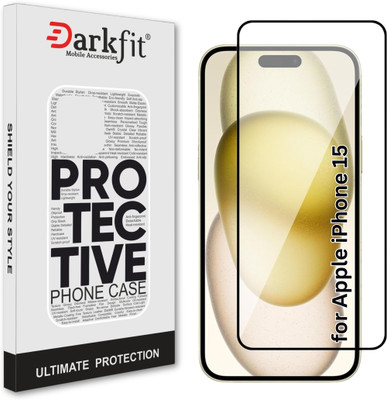 DARKFIT Edge To Edge Tempered Glass for Apple iPhone 15 with Easy Installation Kit(Pack of 1)