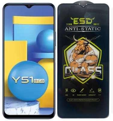 Resolute Edge To Edge Tempered Glass for VIVO Y51, ESD Tempered Glass, ESD Screen Protector, Anti Static, Screen Protector(Pack of 1)
