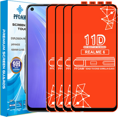 PFOAM Edge To Edge Tempered Glass for REALME 6(Pack of 4)