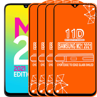 CYOR Edge To Edge Tempered Glass for SAMSUNG M21 2021(Pack of 4)