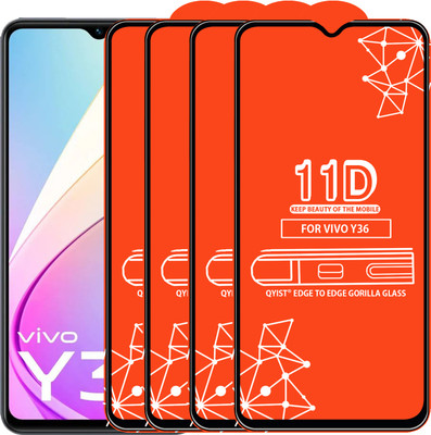 Qyist Edge To Edge Tempered Glass for VIVO Y36(Pack of 4)