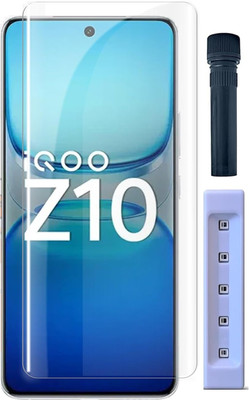 g tel Edge To Edge Tempered Glass for IQOO Z10 || HD+ UV Tempered Glass Screen Protector Guard Compatible For IQOO Z10 5G (6.77 Inch, Pack of 1) Full Adhesive UV Curved Case Friendly HD Clarity with easy installation kit(Pack of 1)