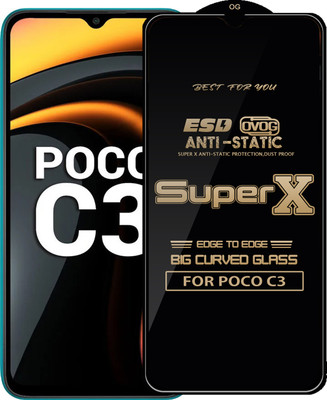 Qyist Edge To Edge Tempered Glass for POCO C3(Pack of 1)