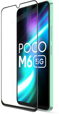 9H Edge To Edge Tempered Glass for Poco M6 5G-Sensitive touch,9H Hardness, Anti-Scratch Edge to Edge Full Glue Mobile Screen protector with Wet & dry Wipes(Pack of 1)