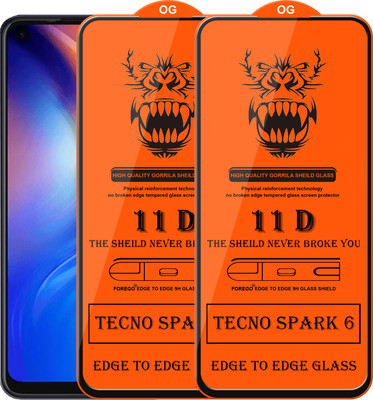Forego Edge To Edge Tempered Glass for Tecno Spark 6(Pack of 2)