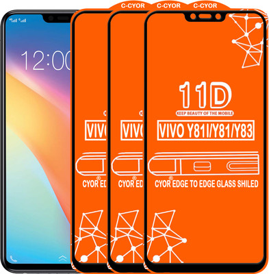 CYOR Edge To Edge Tempered Glass for VIVO Y81I(Pack of 3)