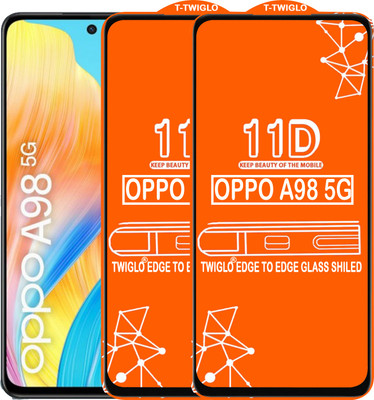 TWIGLO Edge To Edge Tempered Glass for OPPO A98 5G(Pack of 2)