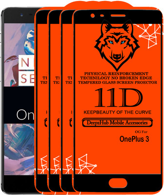 DeepzHub Edge To Edge Tempered Glass for OnePlus 3(Pack of 4)