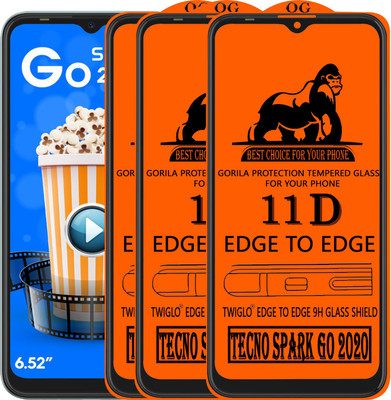 TWIGLO Edge To Edge Tempered Glass for TECNO SPARK GO 2020(Pack of 3)